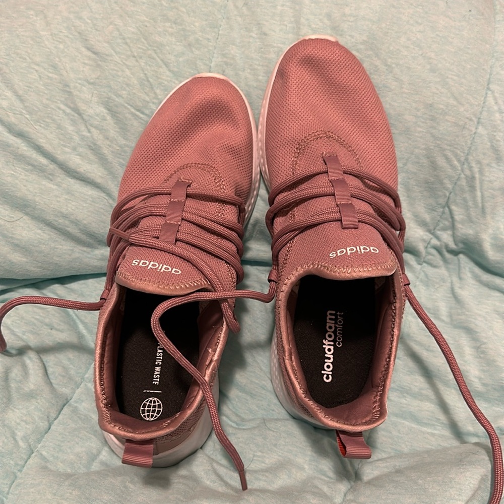 Pink/purple adidas tennis shoes